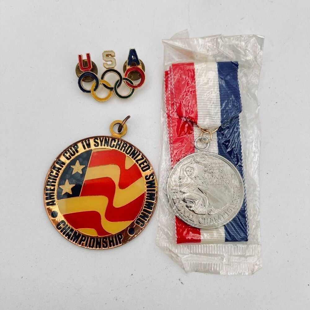 The Irvine Company American Cup Synchronized Swimming Championship Pin & Medals